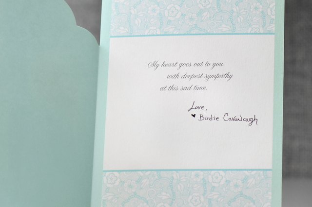 Proper Etiquette For Signing A Sympathy Card with Pictures EHow